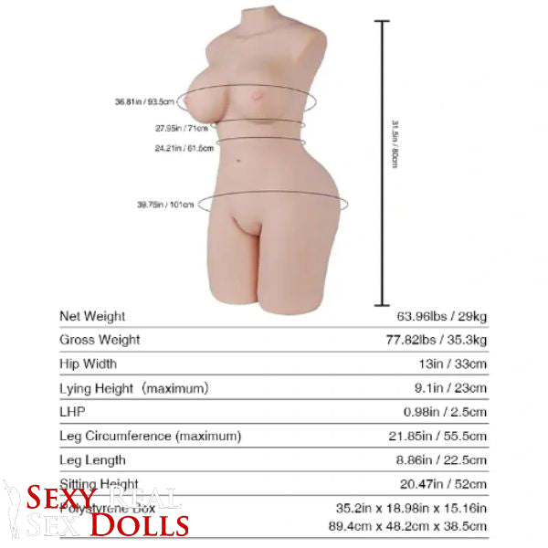 Tantaly Dolls 80cm (2ft 7') Lifesize Torso Sex Doll