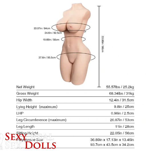 Tantaly Dolls 86cm (2ft10') Big Boobs with Slim Body Torso Doll