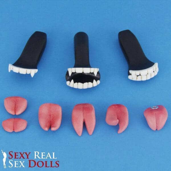 Sexy Real Sex Dolls Vampire Teeth and Tongue Kit (Not for Oral Sex)